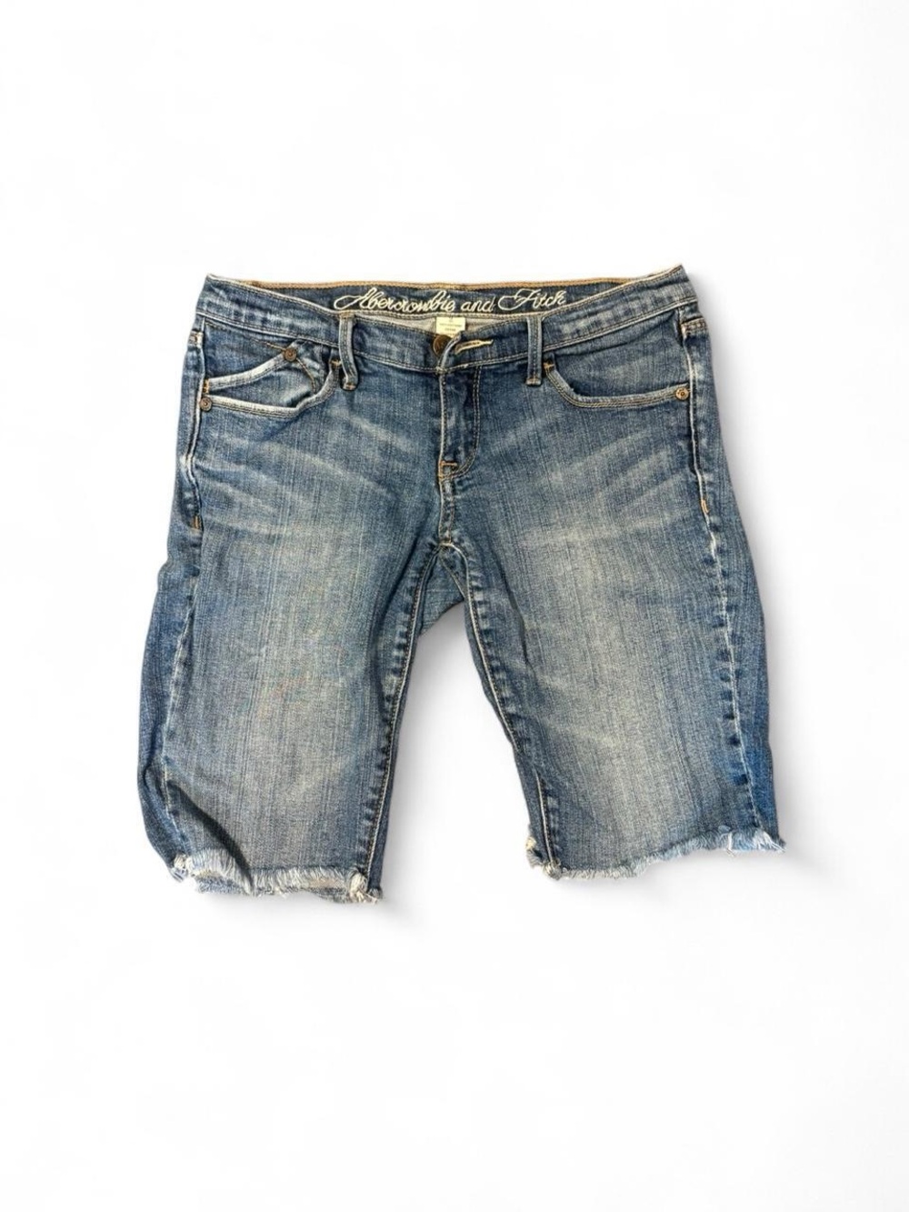 Abercrombie & Fitch Distressed Denim Cut-Off Shorts - Medium Blue, Size 2